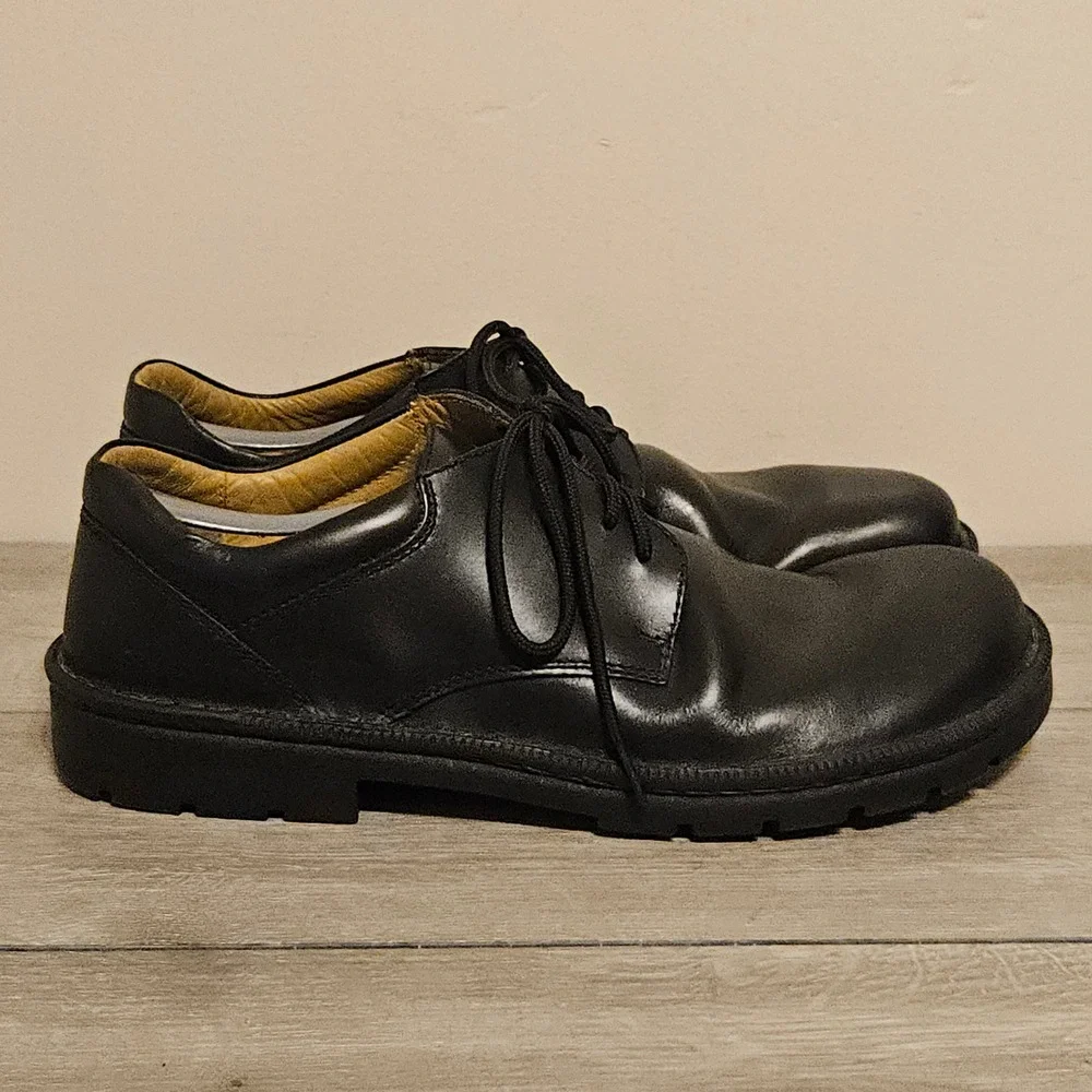 Footprints by Birkenstock Mens Black Leather Lace Up Derby Shoes Size 48 Mens 15